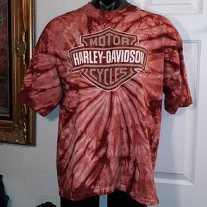 Harley-Davidson Maroon Tie-Dye Graphic Tee